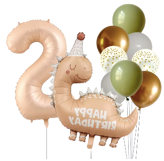 Ballon Anniversaire - 2 ans & Dinosaure