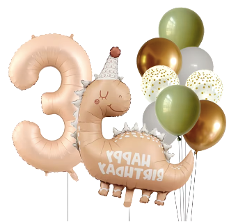 Ballon Anniversaire - 3 ans & Dinosaure